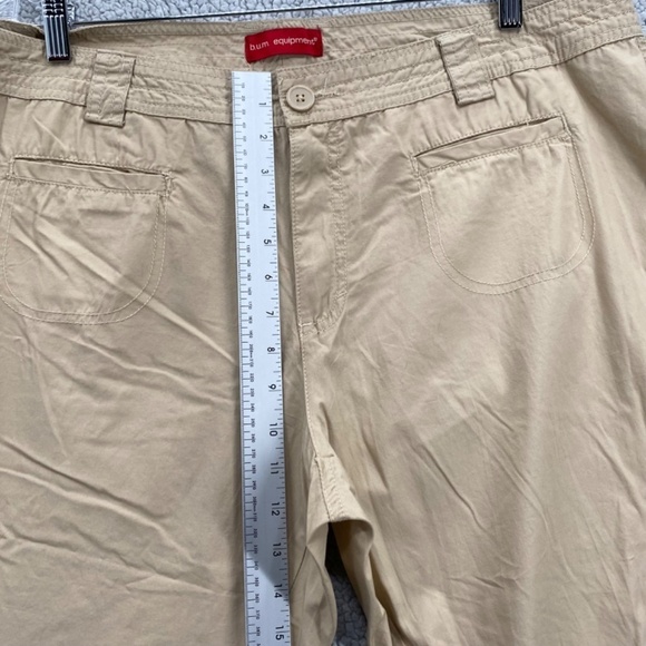 Bum Equipment Shorts Womens Plus 20 Cargo Capris Front Button Zip Closure Tan - Picture 3 of 11
